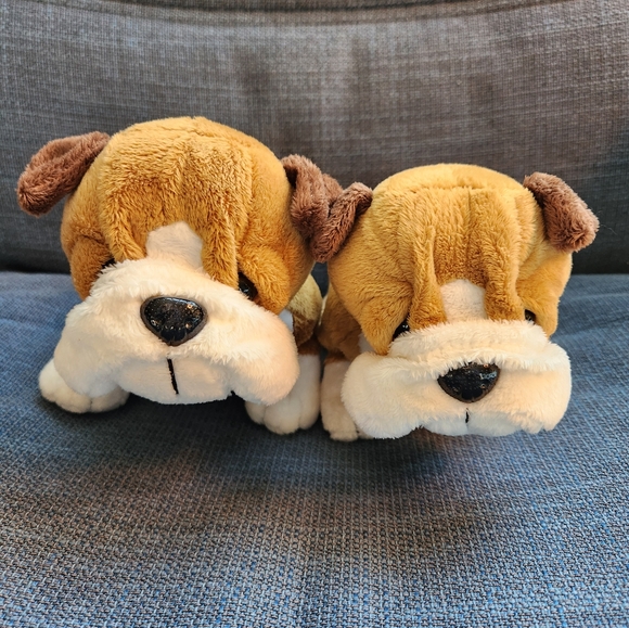Lot Of 2 Ganz Webkinz Bulldog Stuffed Animal Plush Puppy Dog HM126 No Code - Picture 2 of 7